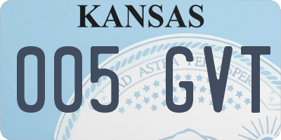 KS license plate 005GVT