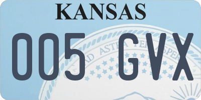 KS license plate 005GVX
