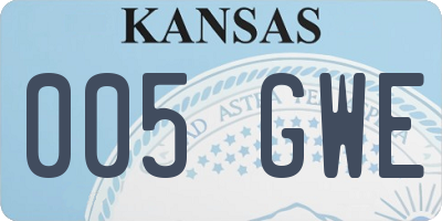 KS license plate 005GWE