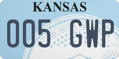 KS license plate 005GWP