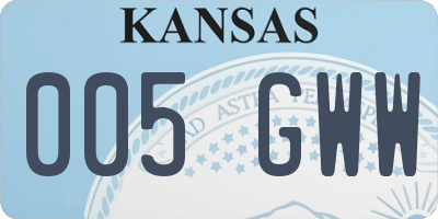 KS license plate 005GWW