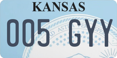 KS license plate 005GYY