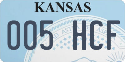 KS license plate 005HCF