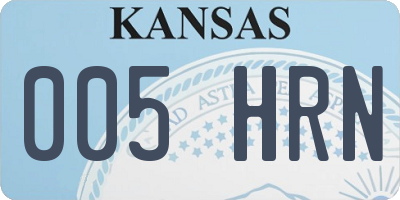KS license plate 005HRN