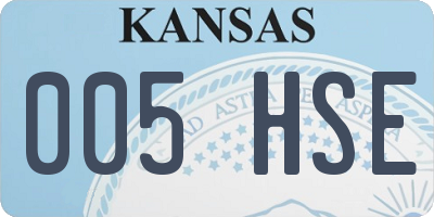 KS license plate 005HSE