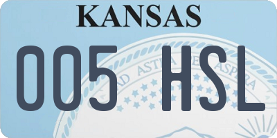 KS license plate 005HSL