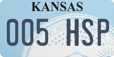 KS license plate 005HSP