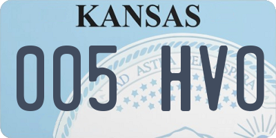 KS license plate 005HVO