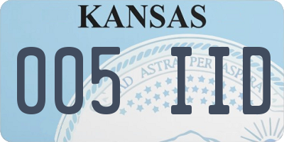 KS license plate 005IID