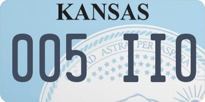 KS license plate 005IIO