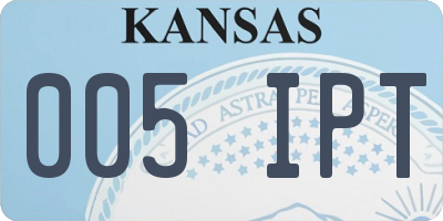 KS license plate 005IPT