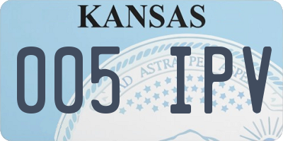 KS license plate 005IPV