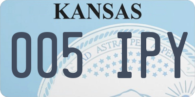 KS license plate 005IPY