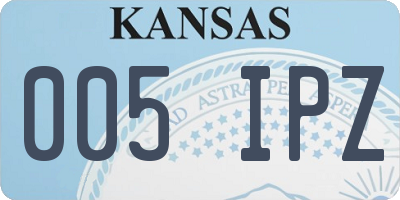KS license plate 005IPZ