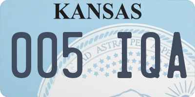 KS license plate 005IQA