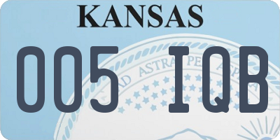 KS license plate 005IQB