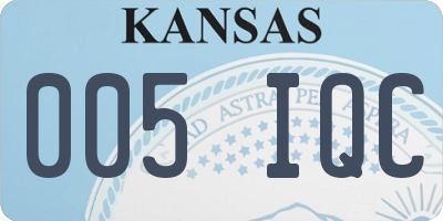 KS license plate 005IQC