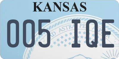 KS license plate 005IQE