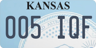 KS license plate 005IQF