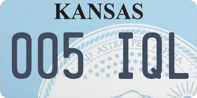 KS license plate 005IQL