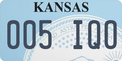 KS license plate 005IQO