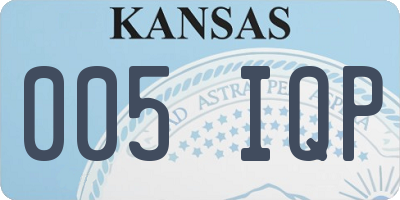 KS license plate 005IQP