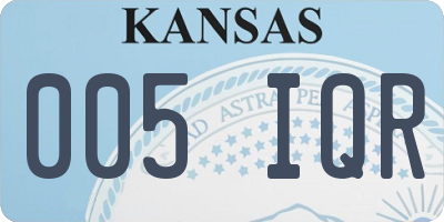 KS license plate 005IQR