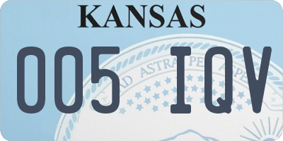 KS license plate 005IQV