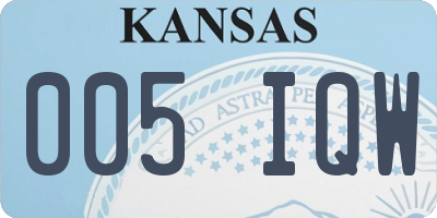 KS license plate 005IQW