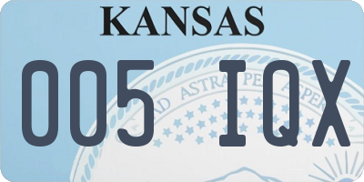 KS license plate 005IQX