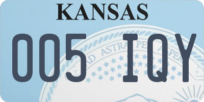 KS license plate 005IQY