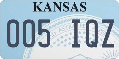 KS license plate 005IQZ