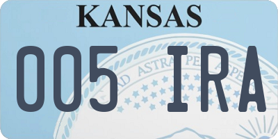 KS license plate 005IRA