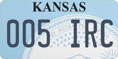 KS license plate 005IRC