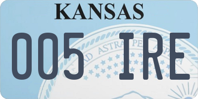 KS license plate 005IRE