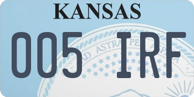 KS license plate 005IRF