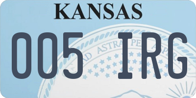 KS license plate 005IRG