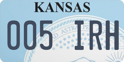 KS license plate 005IRH