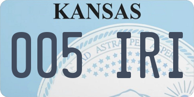 KS license plate 005IRI