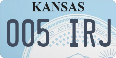 KS license plate 005IRJ