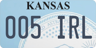 KS license plate 005IRL