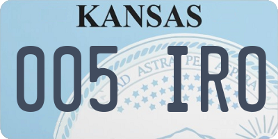 KS license plate 005IRO