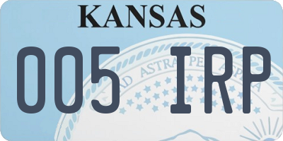 KS license plate 005IRP