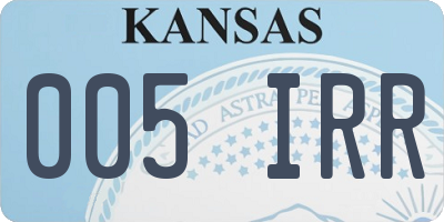 KS license plate 005IRR