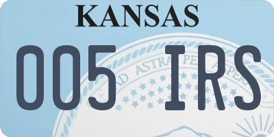 KS license plate 005IRS
