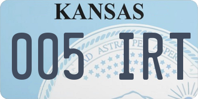 KS license plate 005IRT
