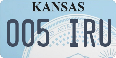 KS license plate 005IRU