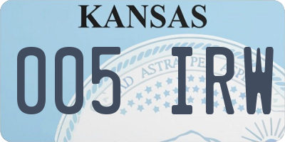 KS license plate 005IRW