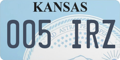 KS license plate 005IRZ