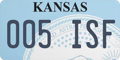 KS license plate 005ISF